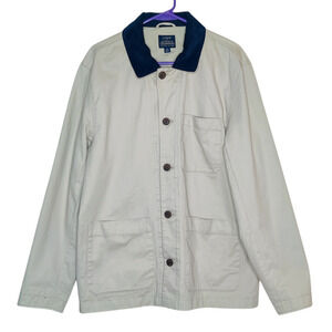 J. Crew Men's Cotton Canvas Tan Field Chore Coat Barn Jacket Corduroy Collar M